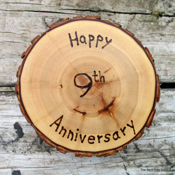 Ninth Anniversary Gift Ideas
 9th Anniversary Gift Willow Medallion with Wood Burned