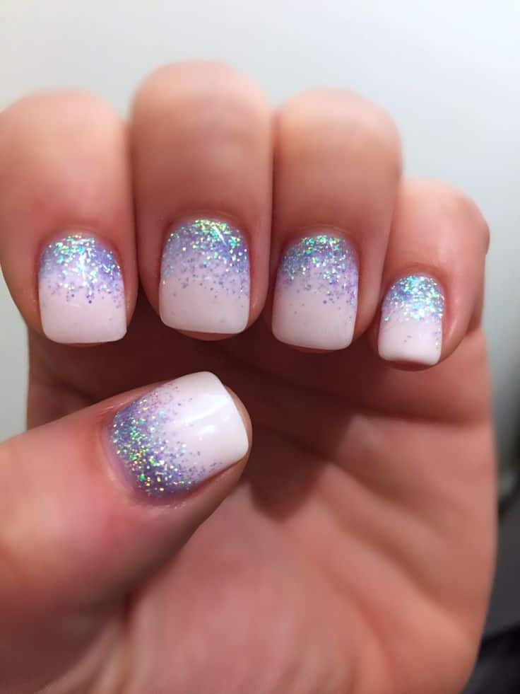 Ombre Nails With Glitter
 20 Gra nt Glitter Ombre Nails to Add Glam – NailDesignCode