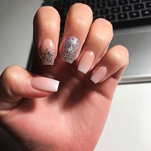 Ombre Nails With Glitter
 23 Gorgeous Glitter Nail Ideas for the Holidays