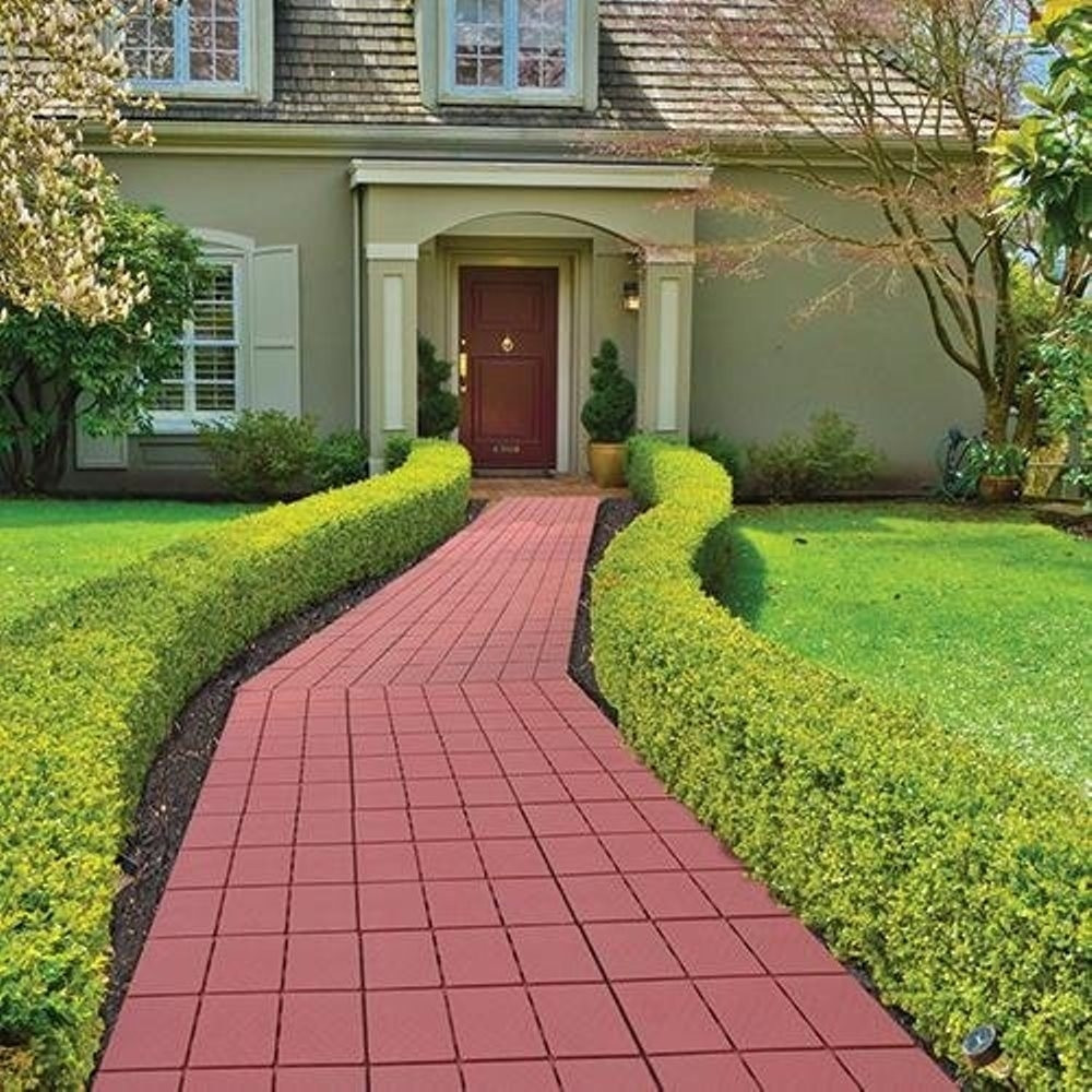 Outdoor Landscape Pavers
 Easy Install Faux Brick Patio Walkway Pavers 11 75" x 11