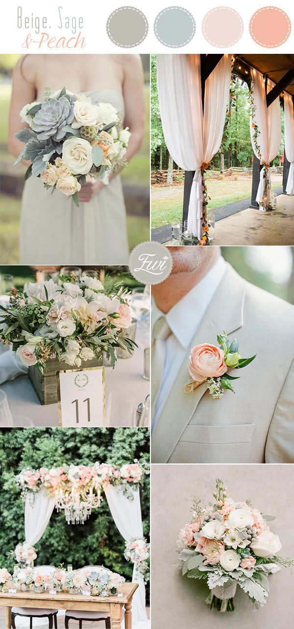 Peach Color Wedding
 10 Stunning Neutral Flower Bouquets inspired Wedding Color