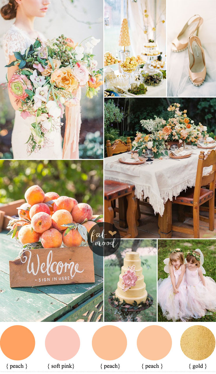 Peach Color Wedding
 Whimsical garden wedding theme Peach Tulle 