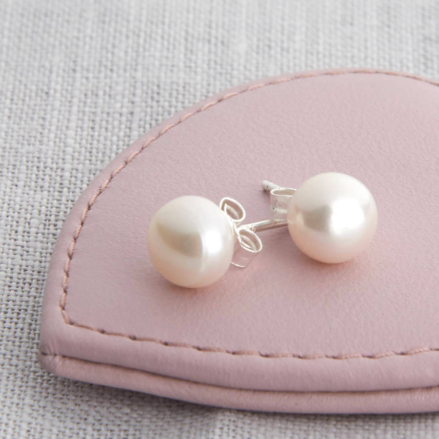 Pearl Earring Studs
 cultured pearl and sterling silver stud earrings by