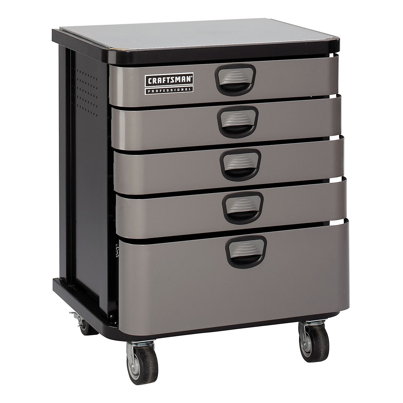 Professional Garage Organizer
 5 Drawer Platinum Mobile Cabinet Get More Tool Storage