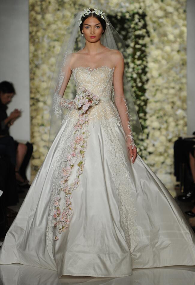 Reem Acra Wedding Gown
 Reem Acra Featured Sheer Crop Top Wedding Dresses and Full