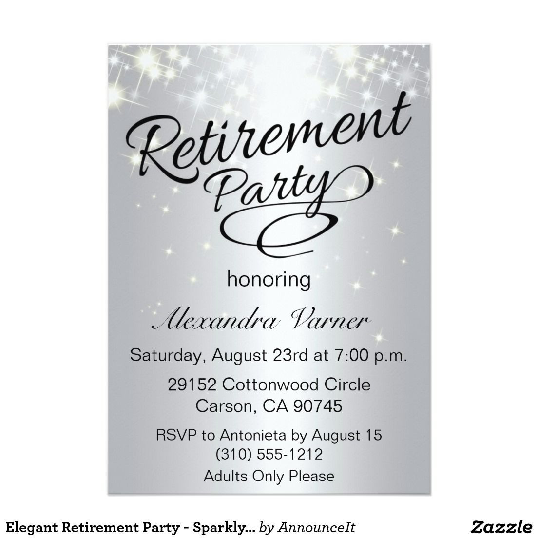 Retirement Party Invitation Ideas
 Elegant Retirement Party Invitation Silver