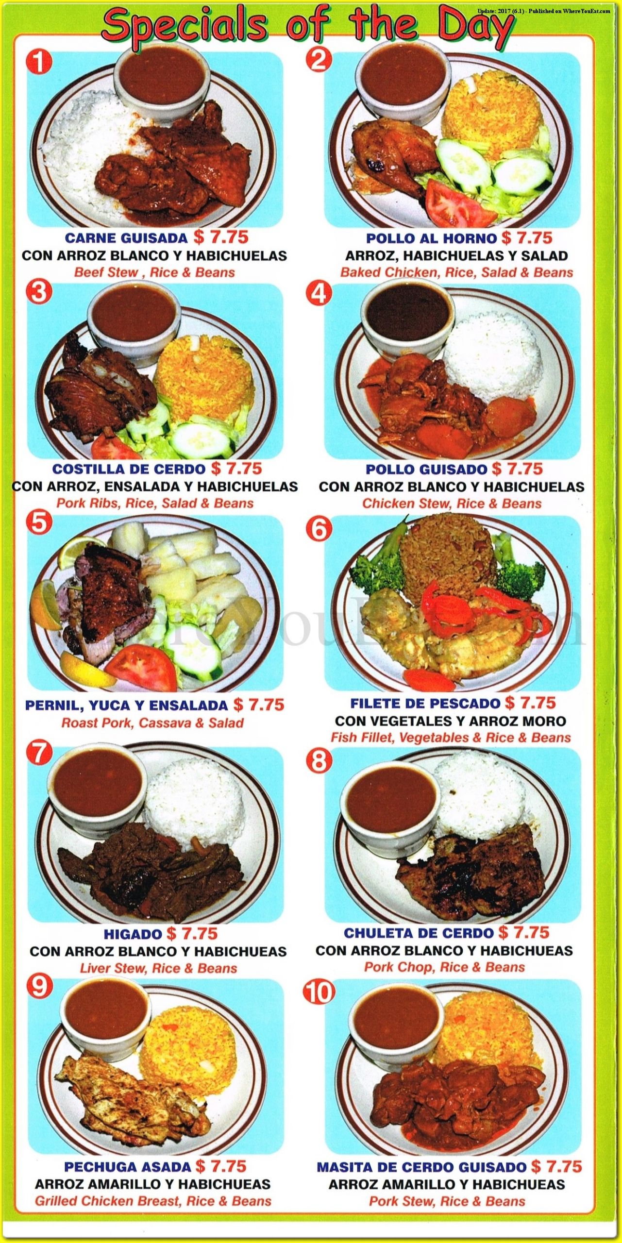 Rice And Beans Menu
 Rice and Beans American Spanish Restaurant in Brooklyn