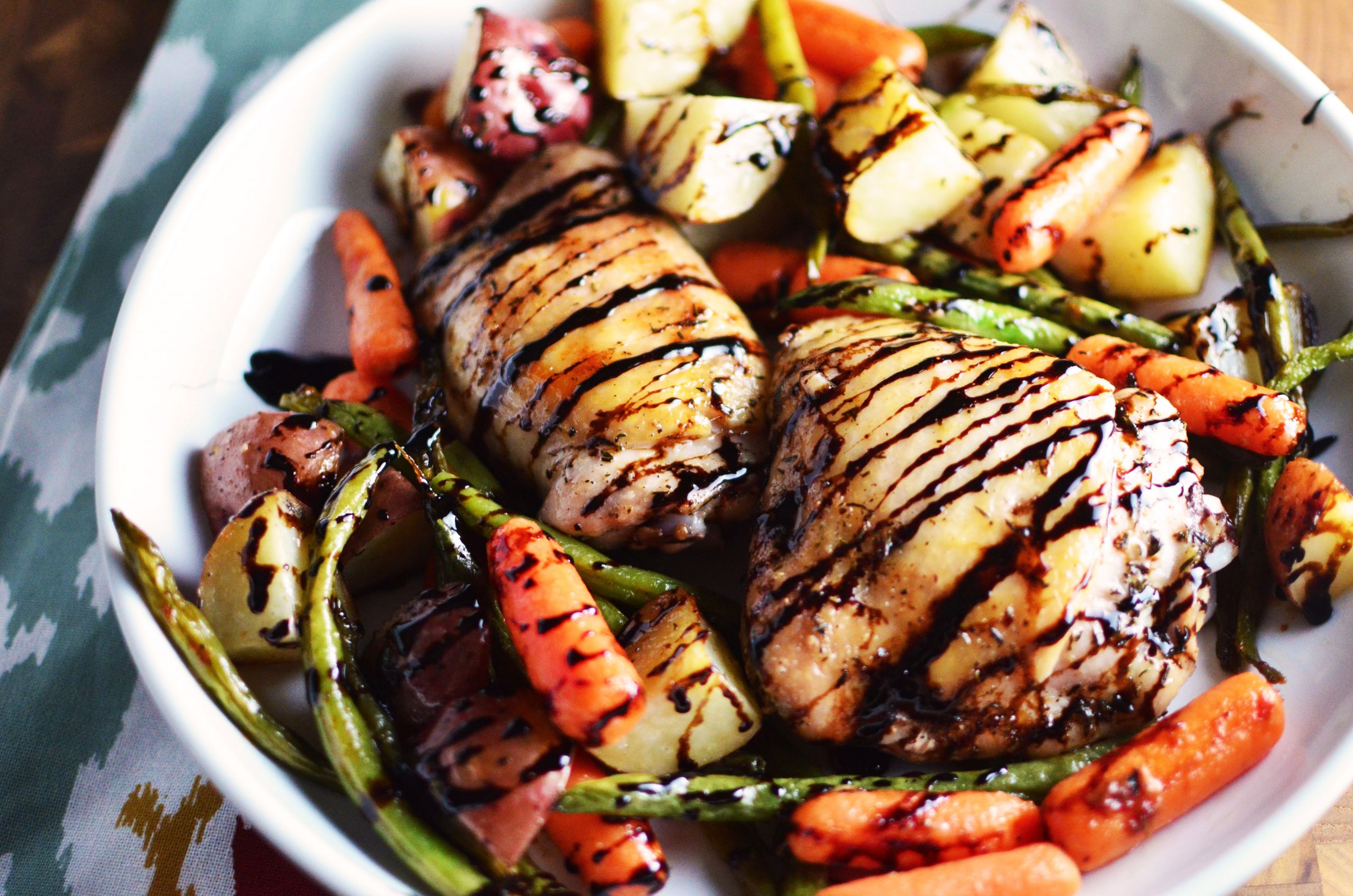 Roasted Vegetables With Balsamic Glaze
 Roasted Chicken and Ve ables with Balsamic Glaze