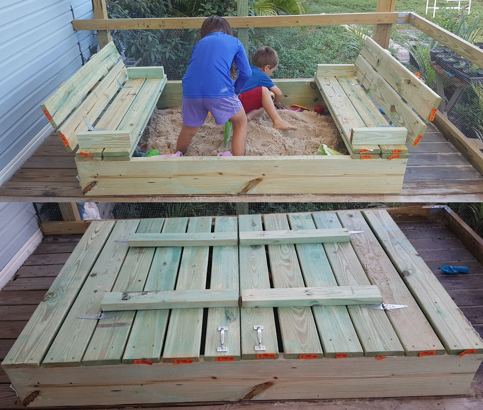 Sandbox Plans DIY
 DIY Sandbox with Fold out Bench Seats – MoneyRhythm