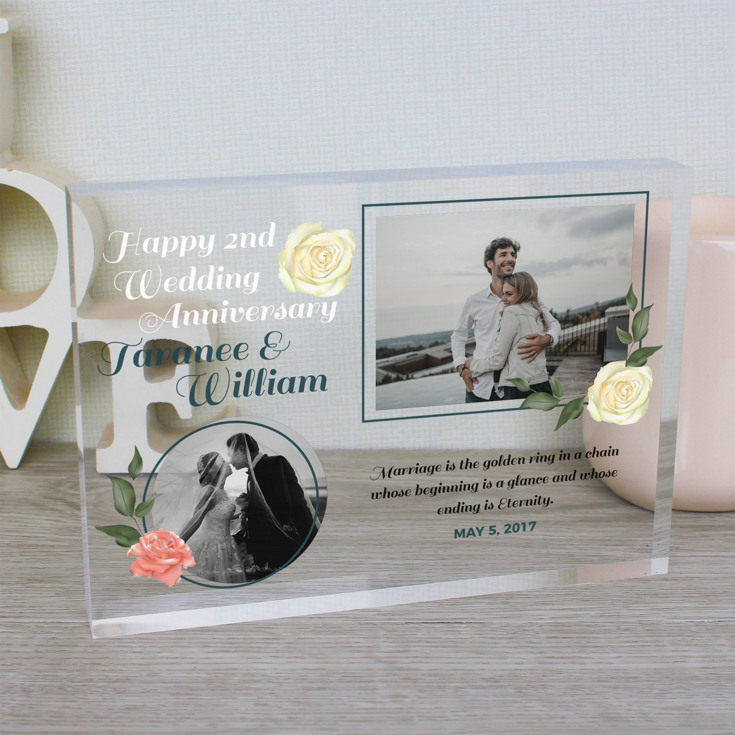 Second Anniversary Gift Ideas For Her
 2nd Anniversary Gift for Him or For Her Second Wedding