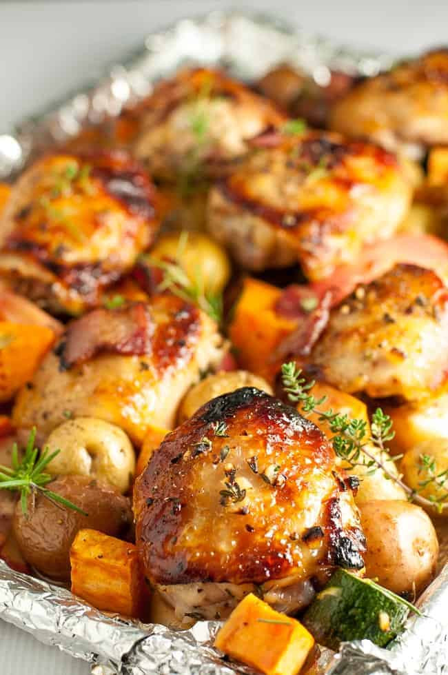 Sheet Pan Chicken Thighs And Potatoes
 Sheet Pan Chicken and Roasted Harvest Ve ables Flavour