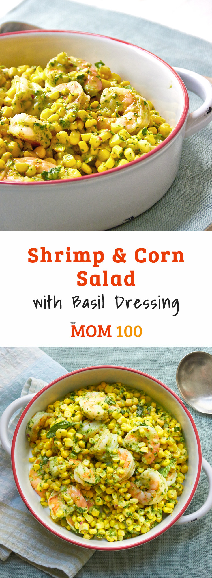 Shrimp And Corn Salad
 Shrimp and Corn Salad with Basil Dressing — The Mom 100