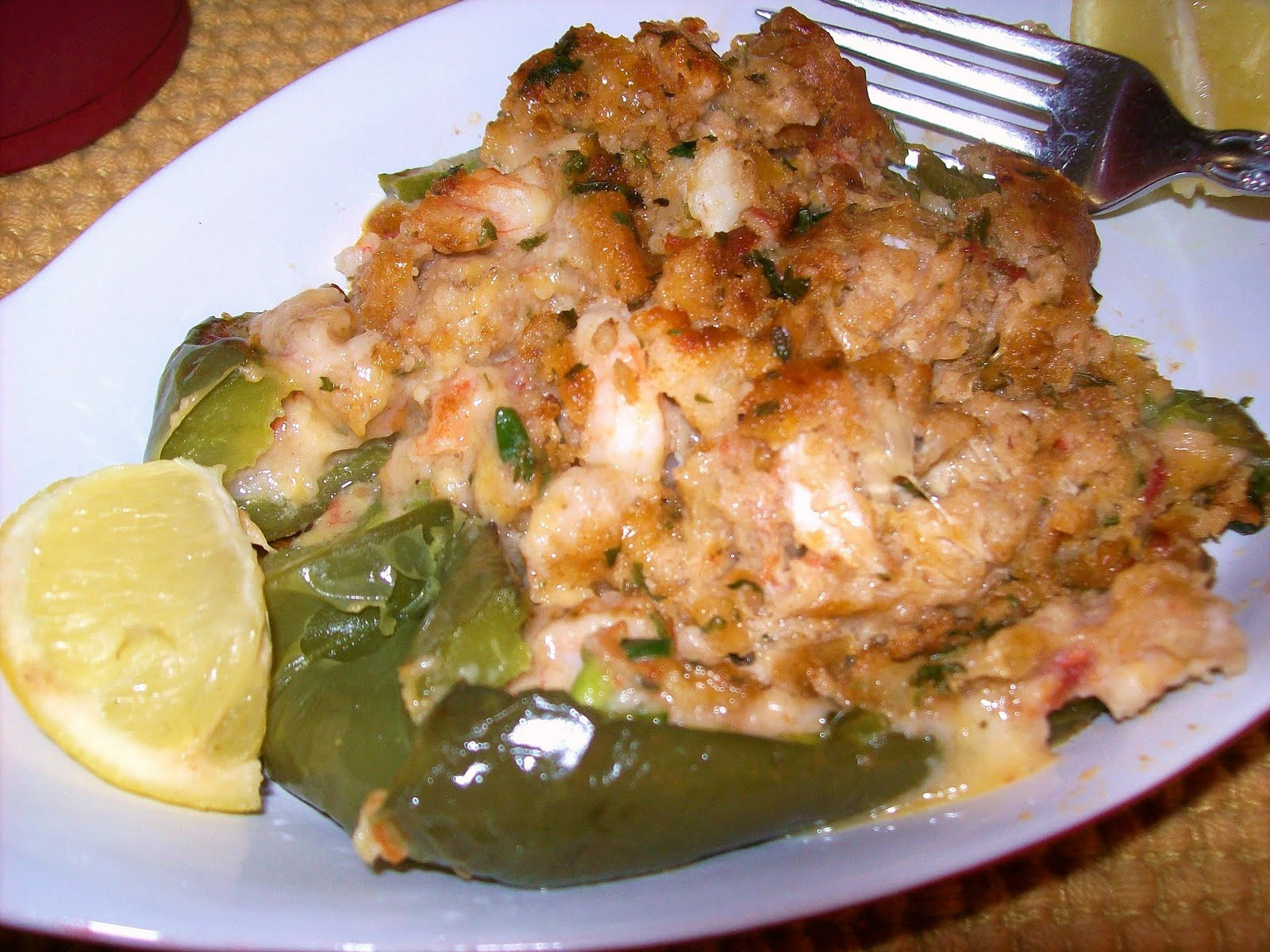 Stuffed Seafood Bell Peppers
 Cajun Delights Seafood Stuffed Bell Peppers Bayou Blues