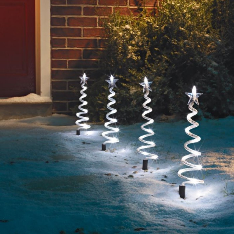 The Christmas Path
 Set of 4 Path Finders Mini Christmas Tree Outdoor Lights