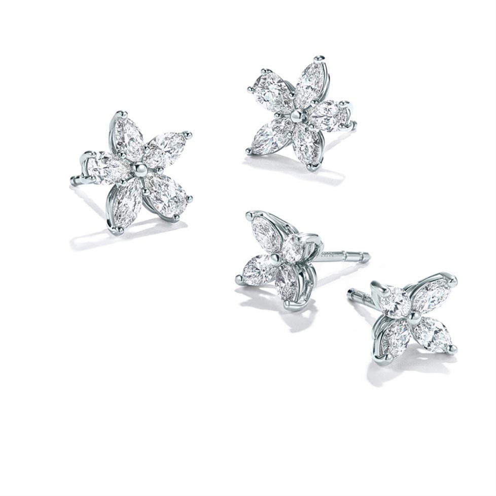 Tiffany Diamond Stud Earrings
 Earrings & Stud Earrings Silver Gold & Diamond