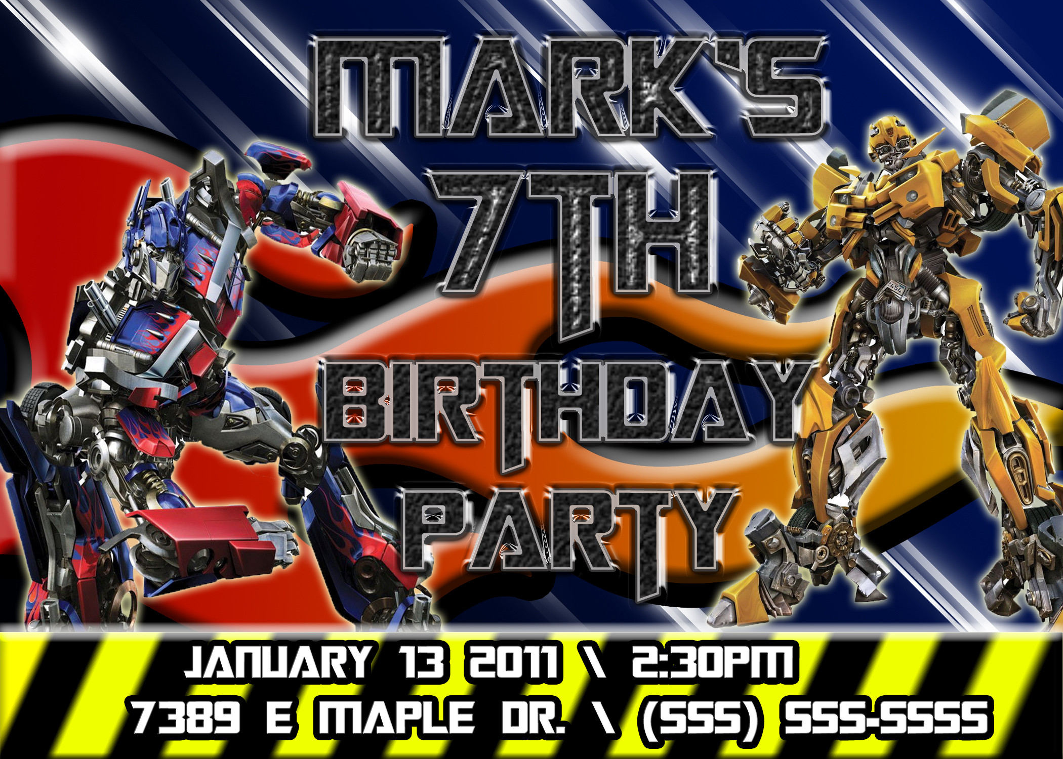 Transformers Birthday Invitations
 Transformers Birthday Invitation