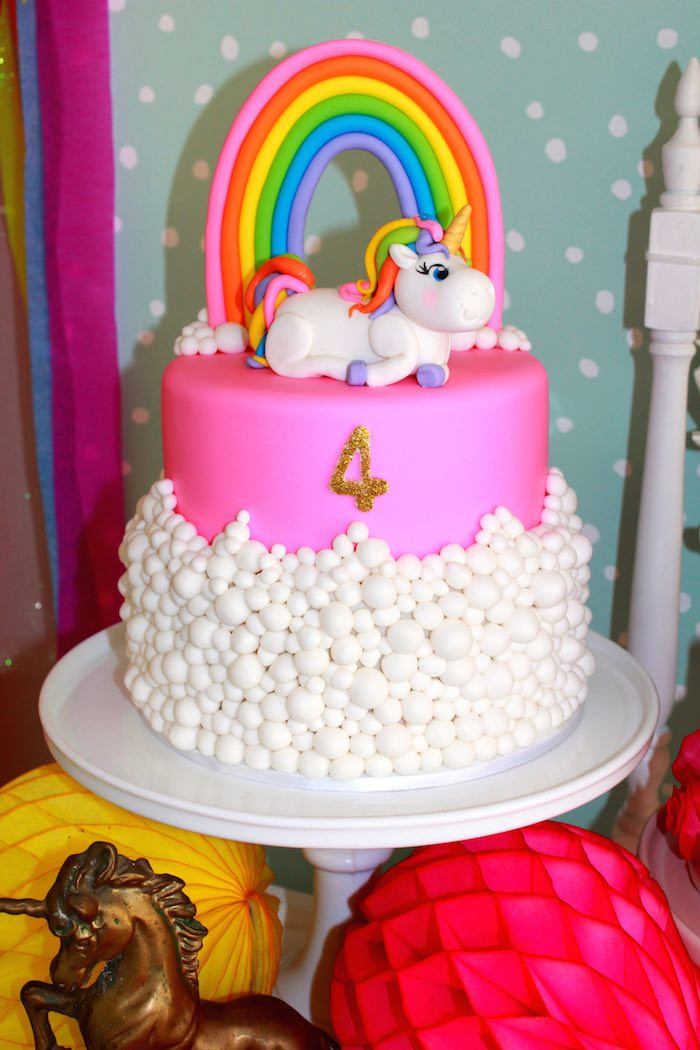 Unicorn And Rainbow Party Ideas
 Kara s Party Ideas Rainbow Unicorn Themed Birthday Party