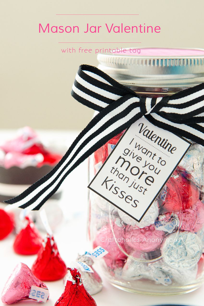 Valentine Day Gift Ideas For Boyfriends
 Mason Jar Valentine with Free Printable