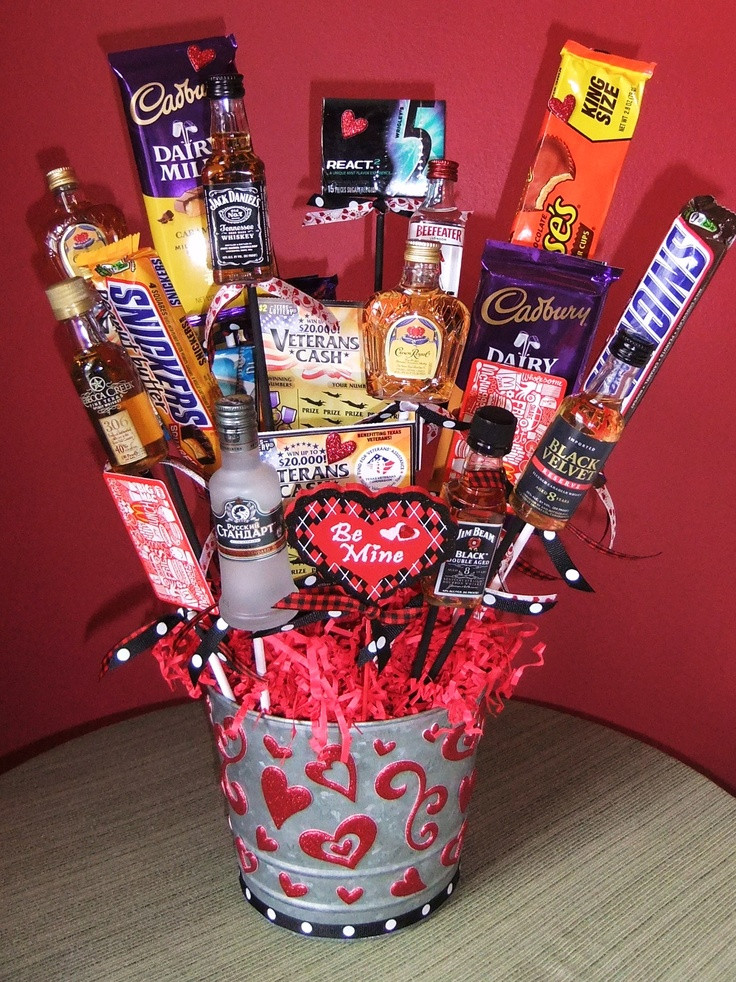 Valentine'S Day Gift Ideas For Men
 Valentine s Day man bouquet liquor chocolate t