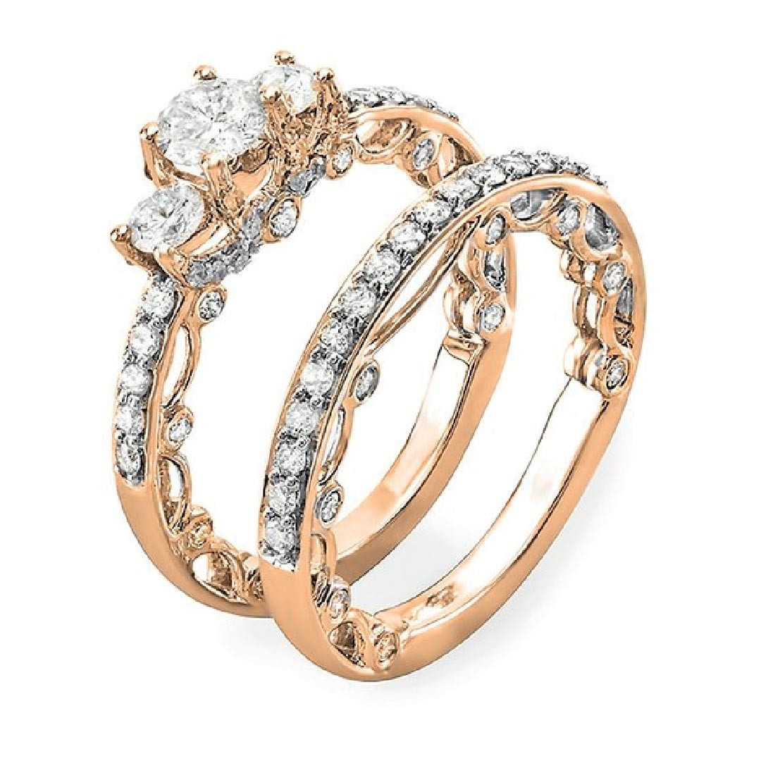 Vintage Wedding Ring Sets
 1 65 Carat ctw 14k Gold Round Diamond La s Vintage