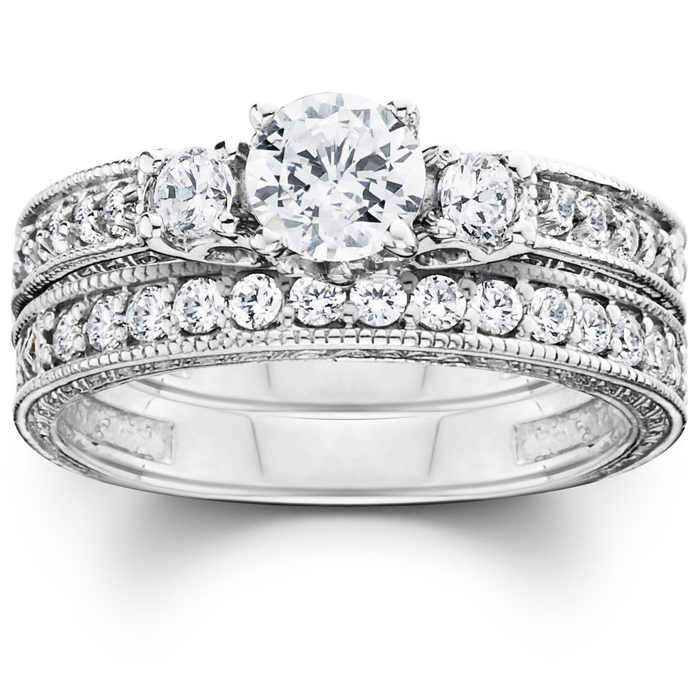 Vintage Wedding Ring Sets
 1 1 4ct Vintage Diamond Engagement Wedding Ring Set 14K