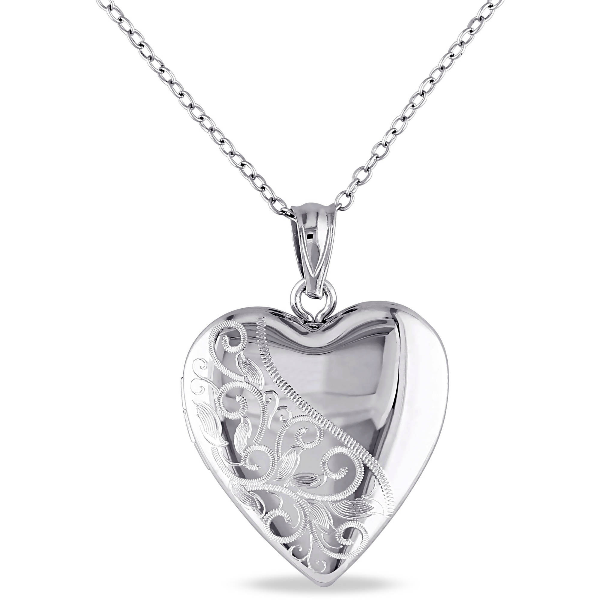 Walmart Heart Necklace
 Miabella Sterling Silver Heart Locket Women s Pendant