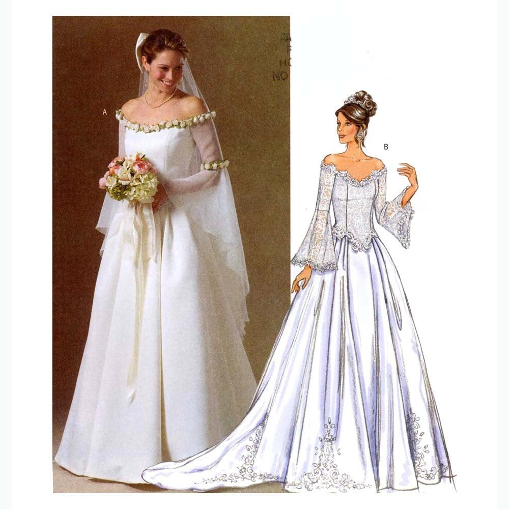 Wedding Dress Patterns To Sew
 Butterick 4453 wedding dress sewing pattern 16 to 22 by