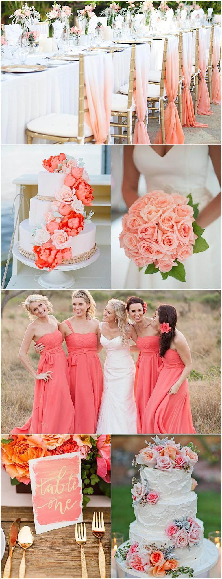 Wedding Theme Colors
 Color Inspiration Perfect Coral and Gold Wedding Ideas