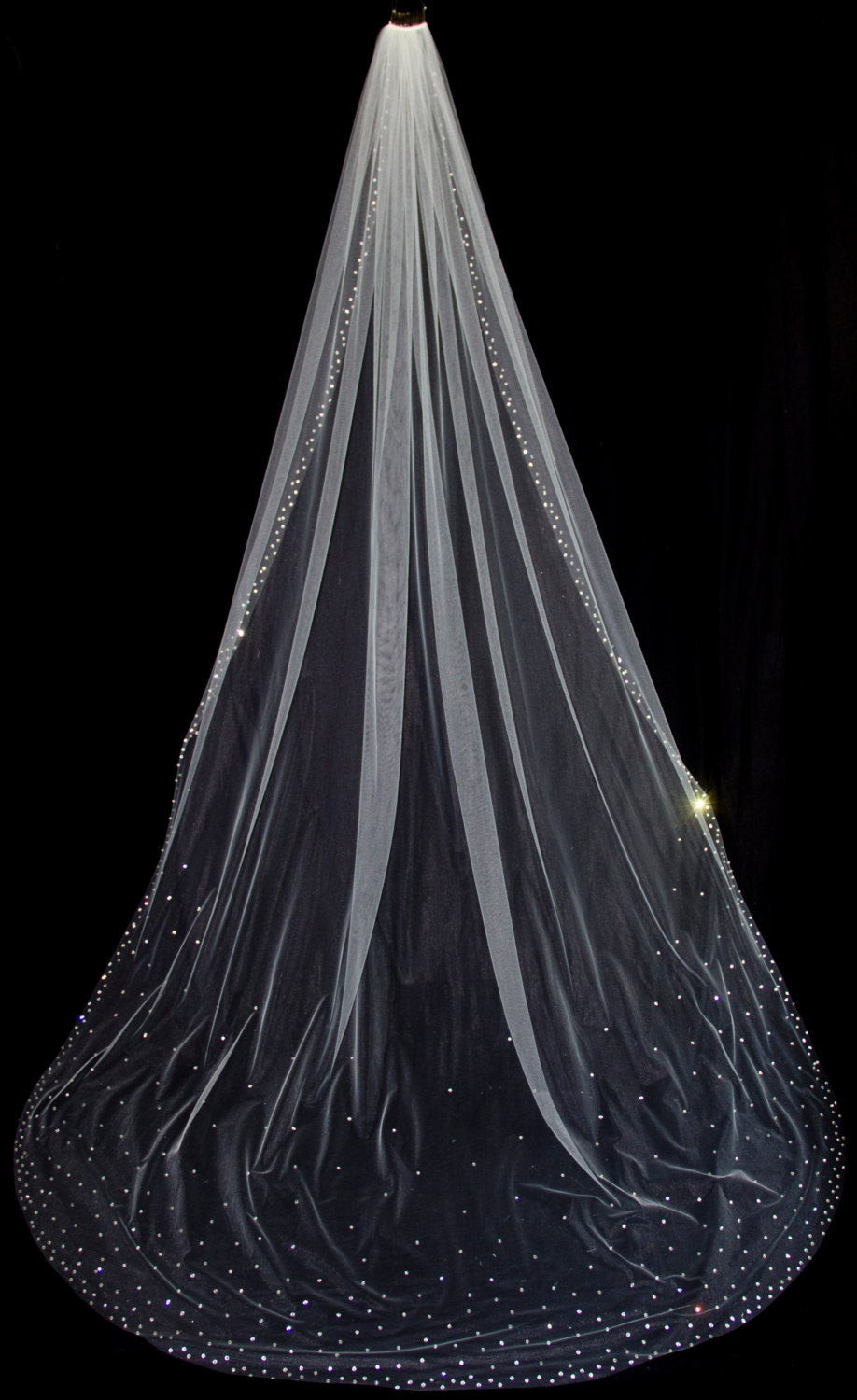 Wedding Veil Cathedral Length
 Cathedral Length Bridal Veil with Crystal Edge and by