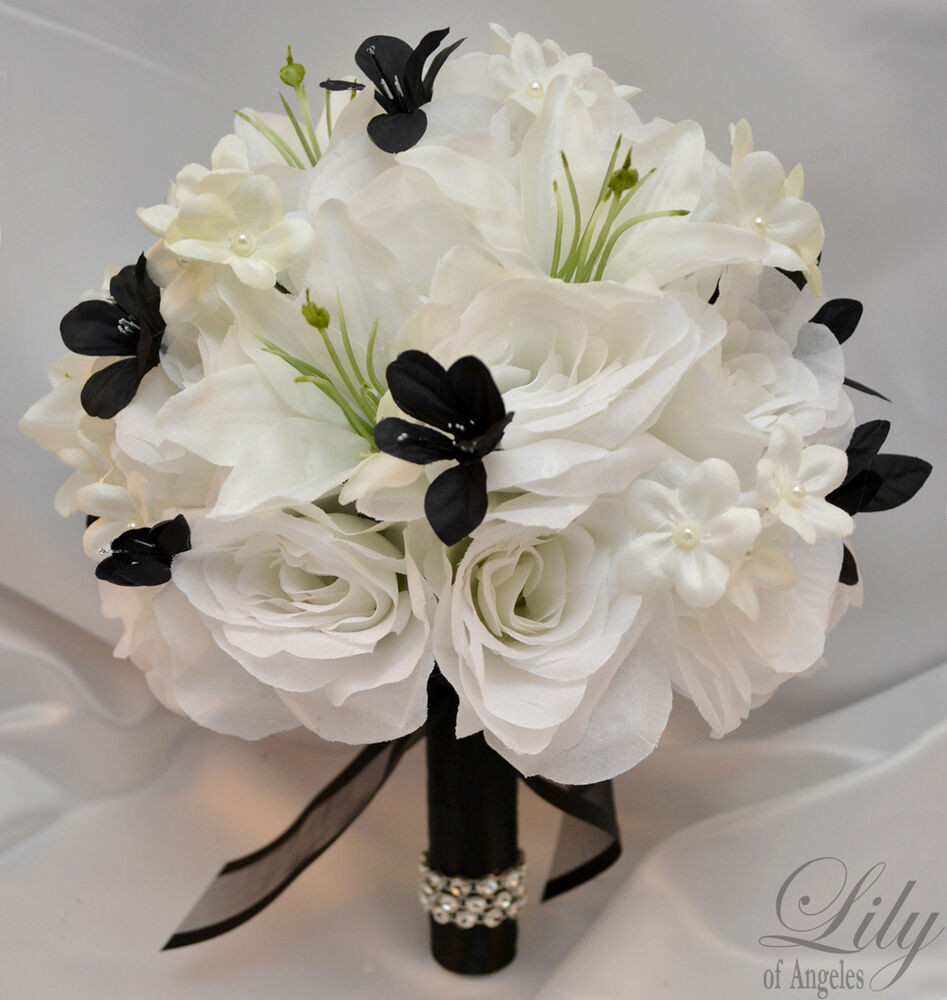 White Wedding Flowers
 17pcs Wedding Bridal Bouquet Set Decoration Silk Flower