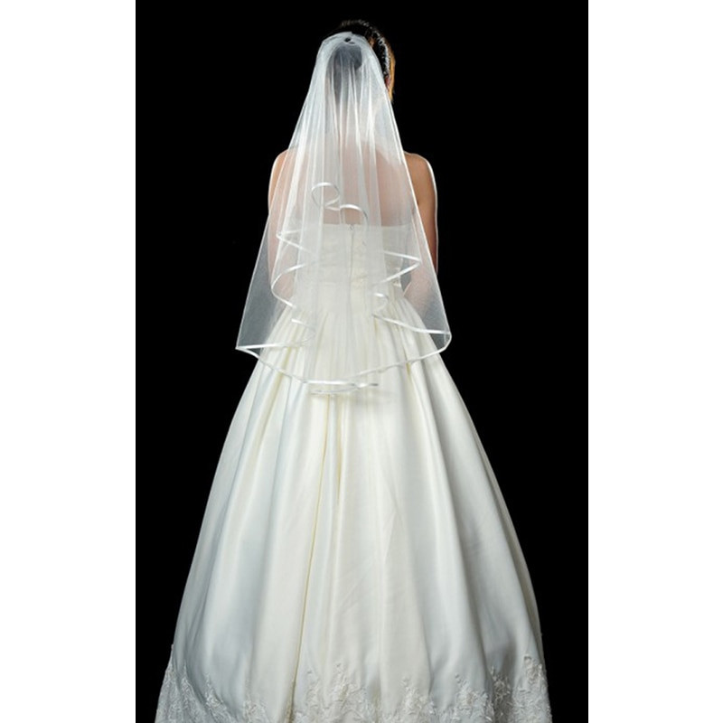 1 Tier Wedding Veil
 Aliexpress Buy LAN TING BRIDE e tier Ribbon Edge