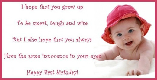 1 Year Old Birthday Quotes
 1st birthday poems