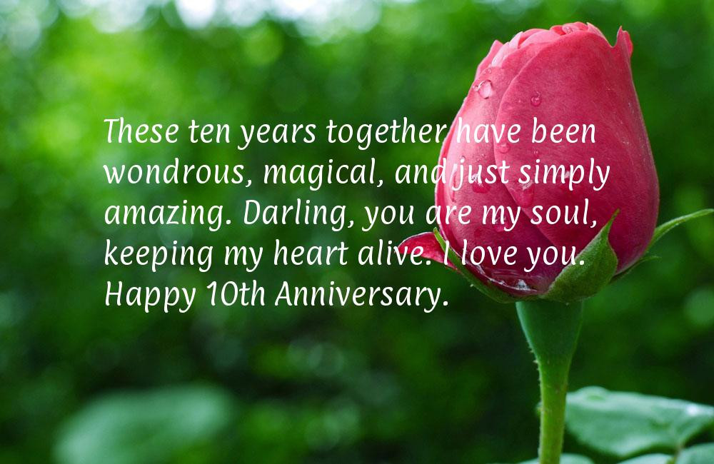 10 Year Wedding Anniversary Quotes
 10th Year Marriage Anniversary Wishes Quotes Wallpaper