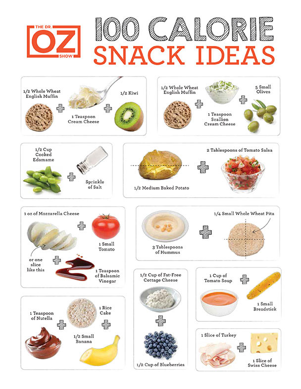 100 Calorie Snacks List
 100 Calorie Snack Cheat Sheet