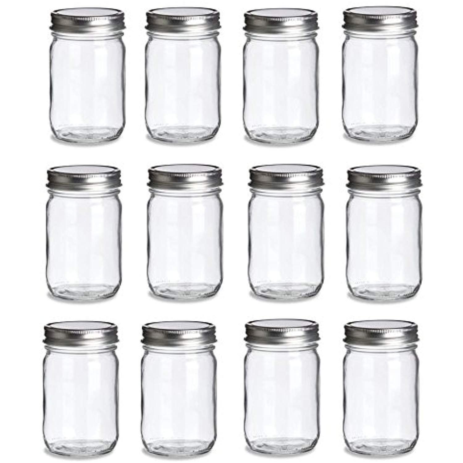 101 DIY Mason Jar Wedding Ideas
 12 pcs 12 oz Mason Glass Jars with Silver Lids by