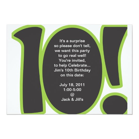 10th Birthday Invitations
 10th Birthday Invite