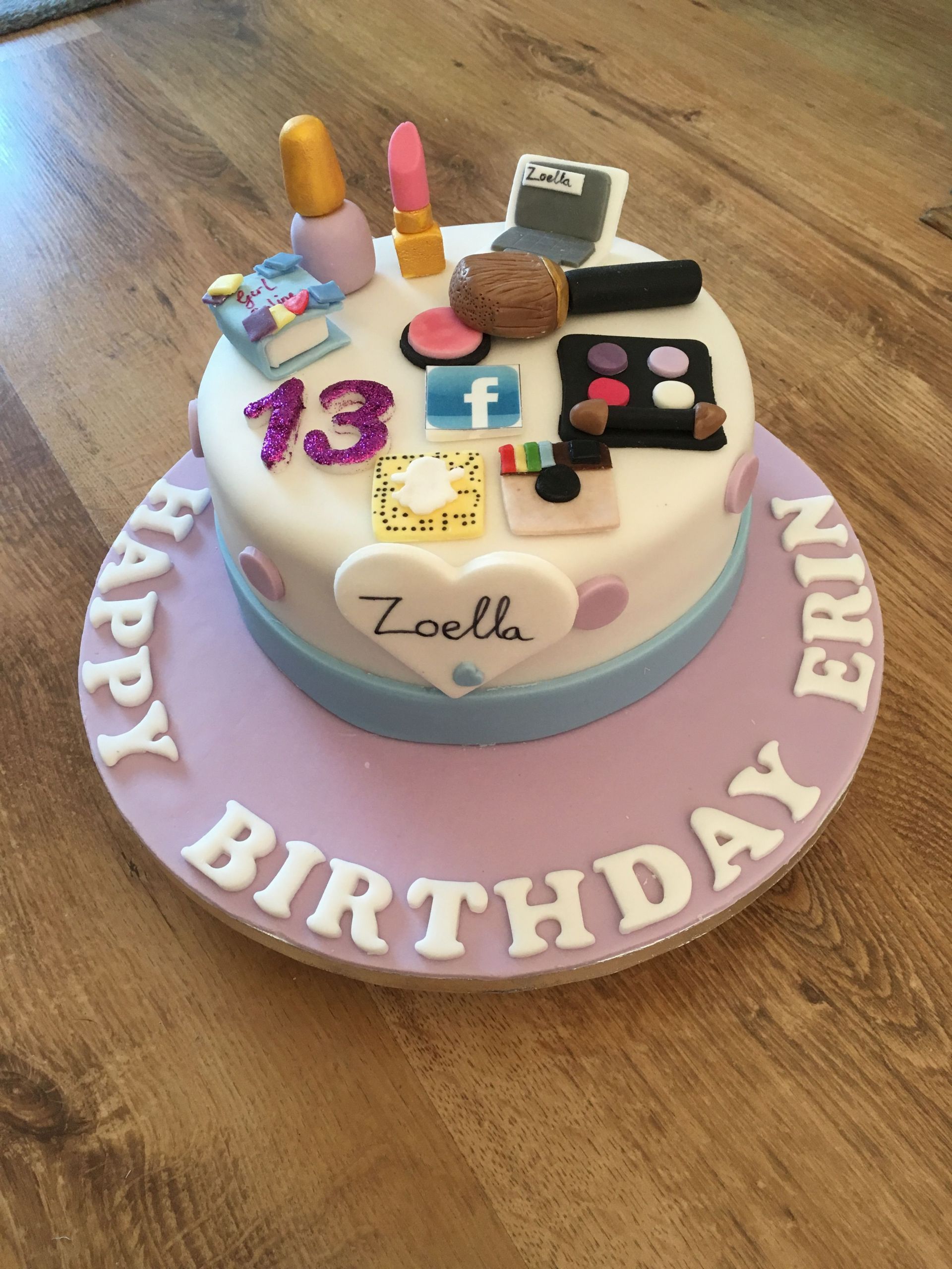 13 Yr Old Birthday Party Ideas
 Zoella theme birthday cake for 13 year old