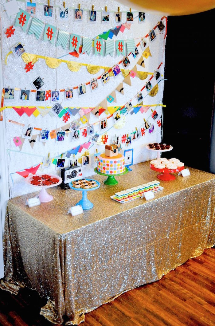 13Th Birthday Party Ideas For Boys In Winter
 Kara s Party Ideas Glam Instagram Themed 13th Birthday