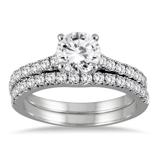 14k White Gold Wedding Ring Sets
 Shop 14k White Gold 1 3 8ct TDW Round Diamond Bridal Set