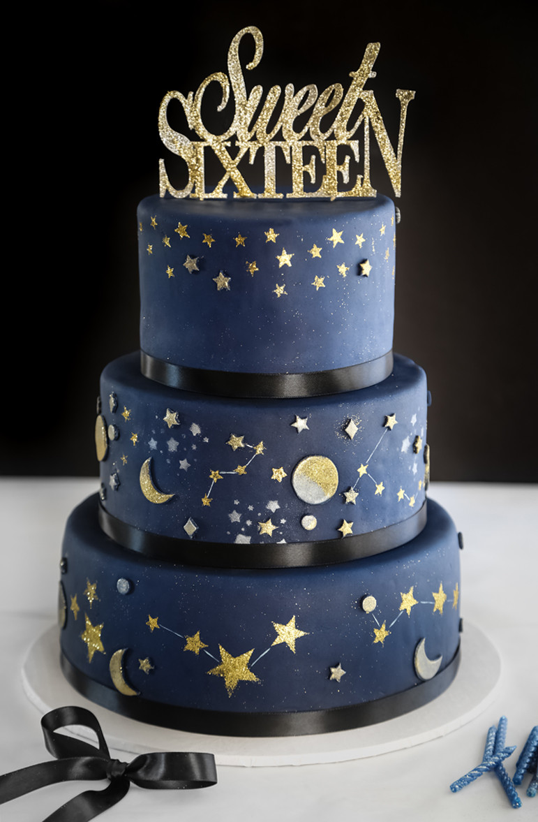 16 Birthday Cakes
 Celestial Sweet Sixteen Cake