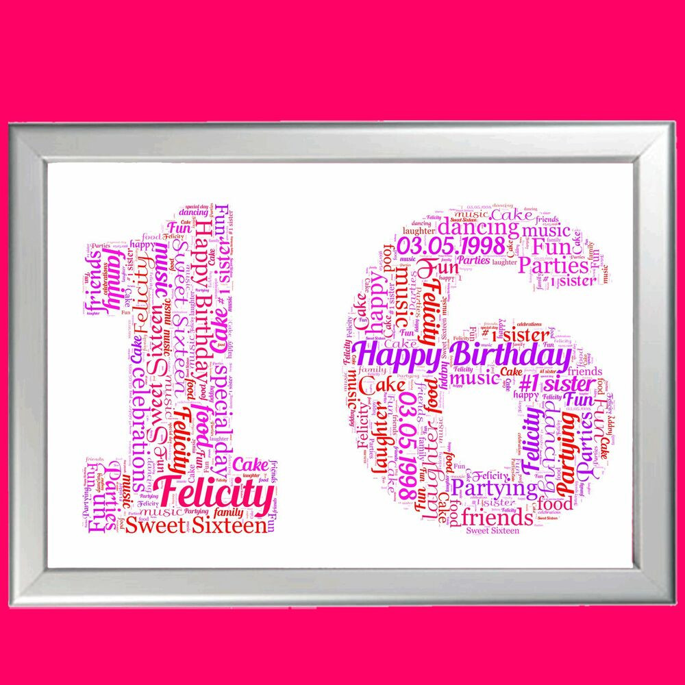 16th Birthday Gifts For Her
 PERSONALISED BIRTHDAY GIFT 16 16th SIXTEEN SIXTEENTH