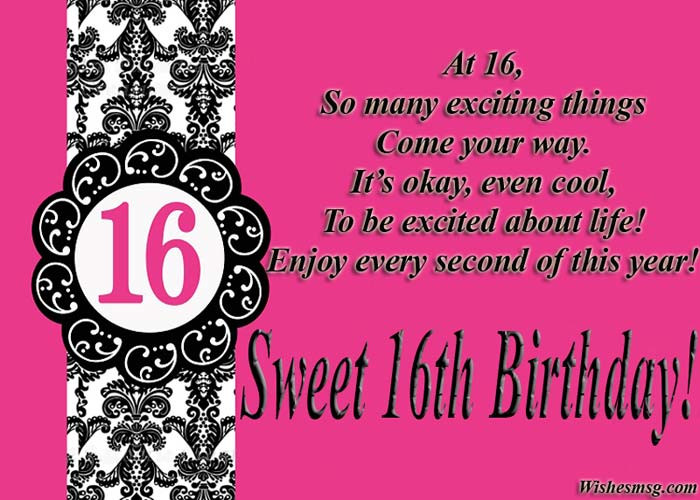 16th Birthday Wishes
 16th Birthday Wishes & Messages For Sweet Sixteen WishesMsg