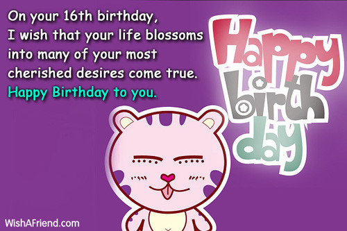 16th Birthday Wishes
 16th Birthday Wishes