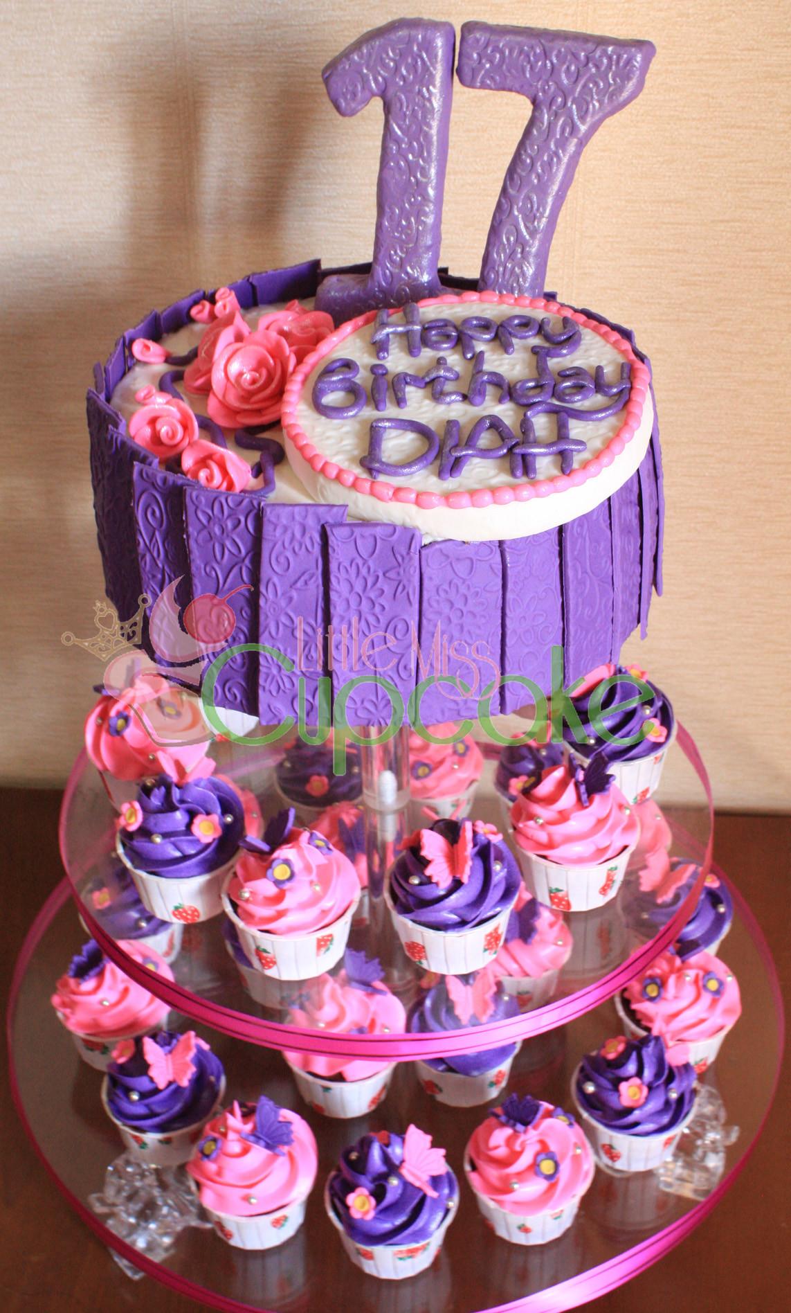 17 Birthday Cake
 Sweet 17th Pink & Purple Party