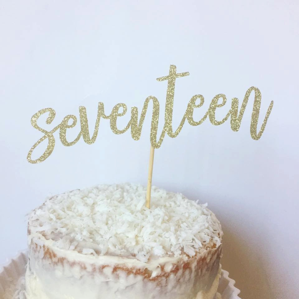 17 Birthday Cake
 17th Birthday Cake Topper Seventeen Cake Topper Glitter