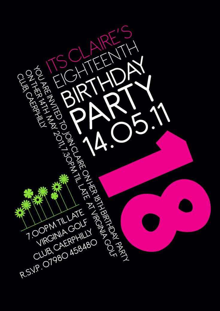 18 Birthday Invitation
 78 Best images about 18th birthday party on Pinterest