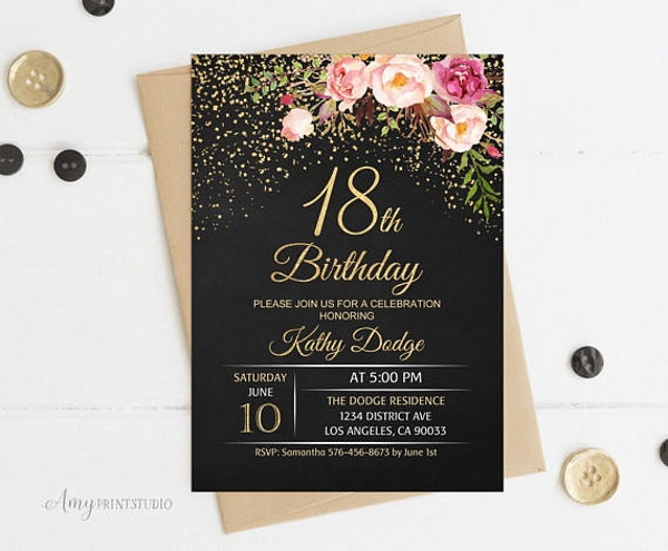 18 Birthday Invitation
 14 18th Birthday Invitation Designs & Templates PSD AI