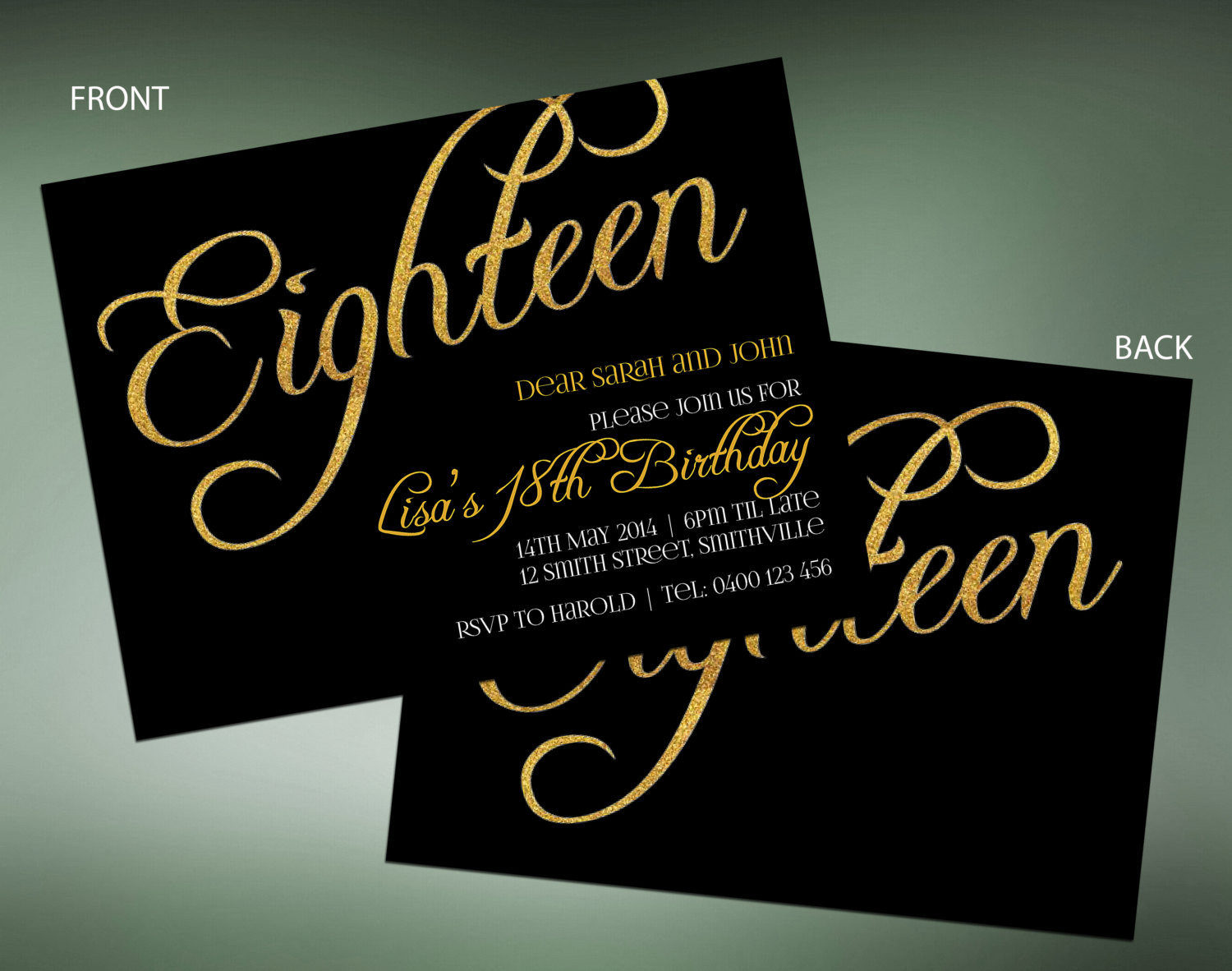 18 Birthday Invitation
 18th Gold Sparkle Birthday Invitations INSTANT DOWNLOAD edit