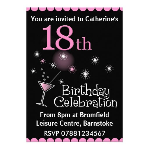 18 Birthday Invitation
 18th Birthday Party Invitation 13 Cm X 18 Cm Invitation