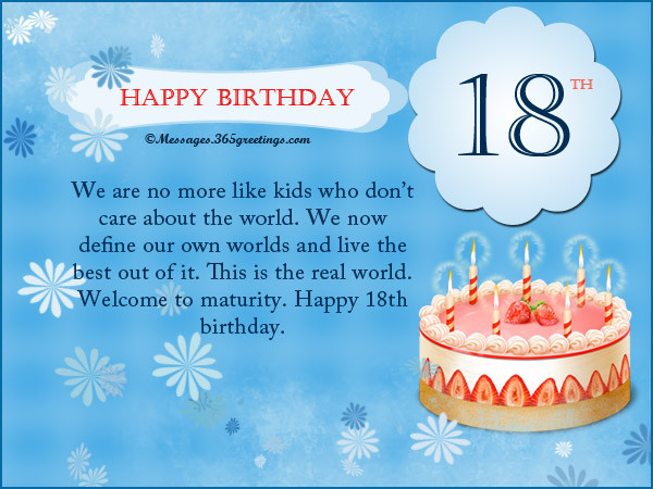 18 Birthday Wishes
 18th Birthday Wishes Messages and Greetings